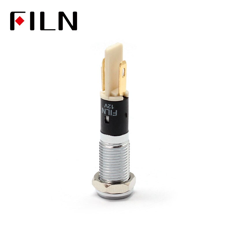 Filn 8mm bil instrumentbræt kranium tag led rød gul hvid blå grøn 12v led indikator lys med lodde fod