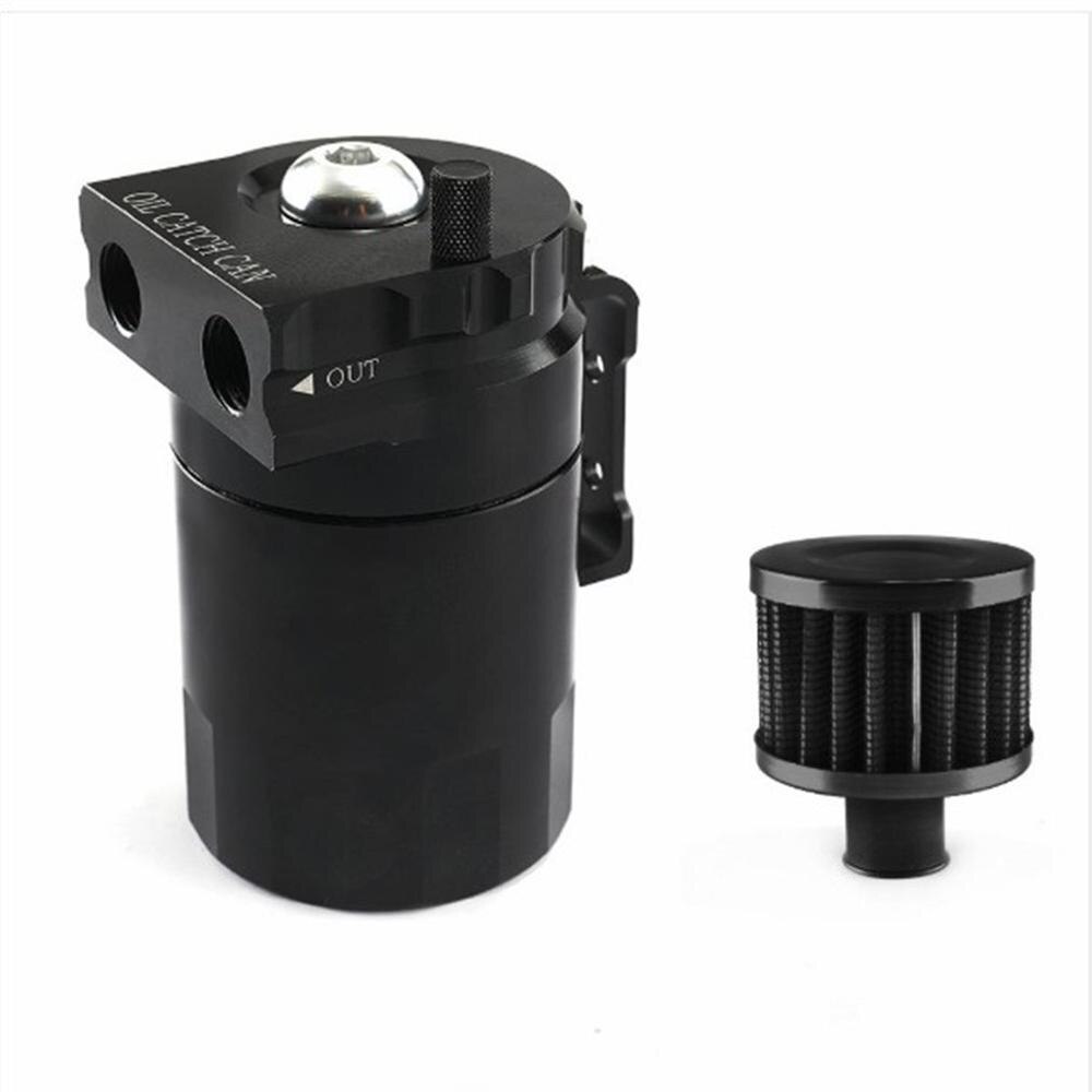 Universal Car Oil Tank Set Oil Storage Tank 300ml With Vented Aluminum Compact Double Cylinder Polished Baffle