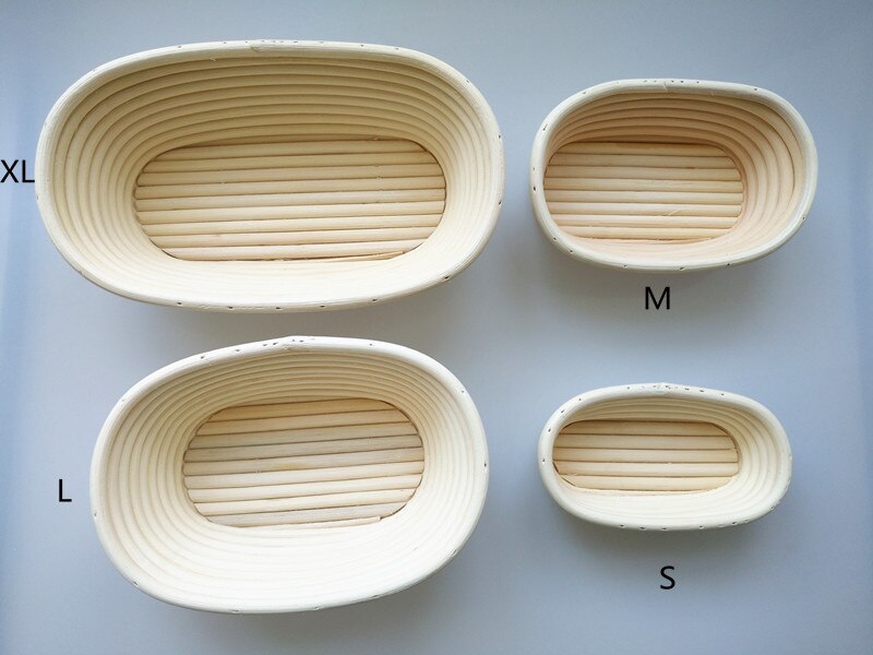 Canasta de mimbre de masa Oval SHENHONG de 4 tamaños, Banneton Brotform, para pan, fermentación, fábrica de cestas campestres