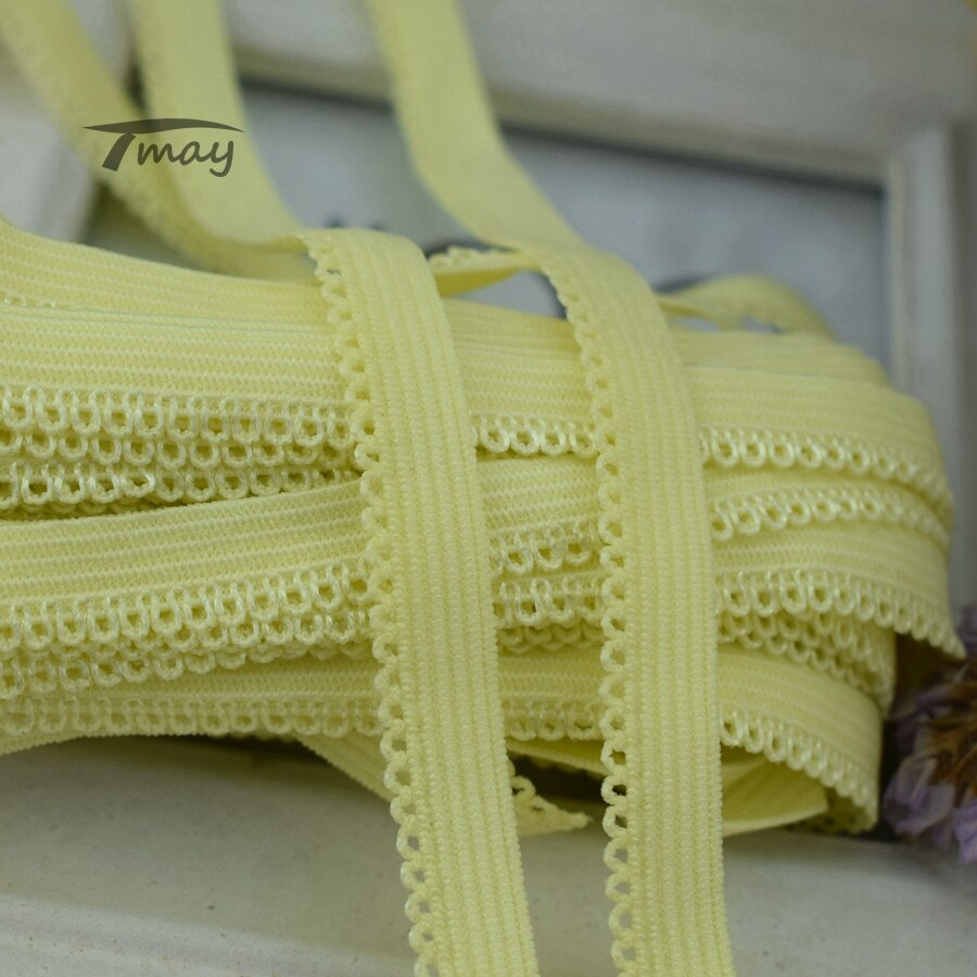 #1342 Yellow Elastic Bnds Rubber Band Lace Trim 8yards/lot stretch lace Ribbon Sewing Trimmings Appliques underwear Pants Tape