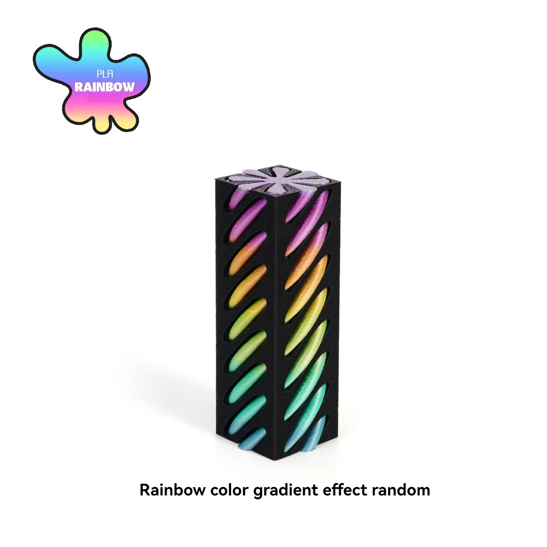 3D Printed Pyramid Impossible Pass-through Sculpture Square Pillar Helix Screw Fidget Toy Spiral Cone Decompression Ornament: Dark Khaki