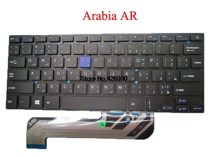 Teclado para ordenador portátil, para Irbis NB44, XK-HS002, MB27716023, Arabia, italiano, español, inglés, negro, sin marco, US SP IT AR,: Arabia AR
