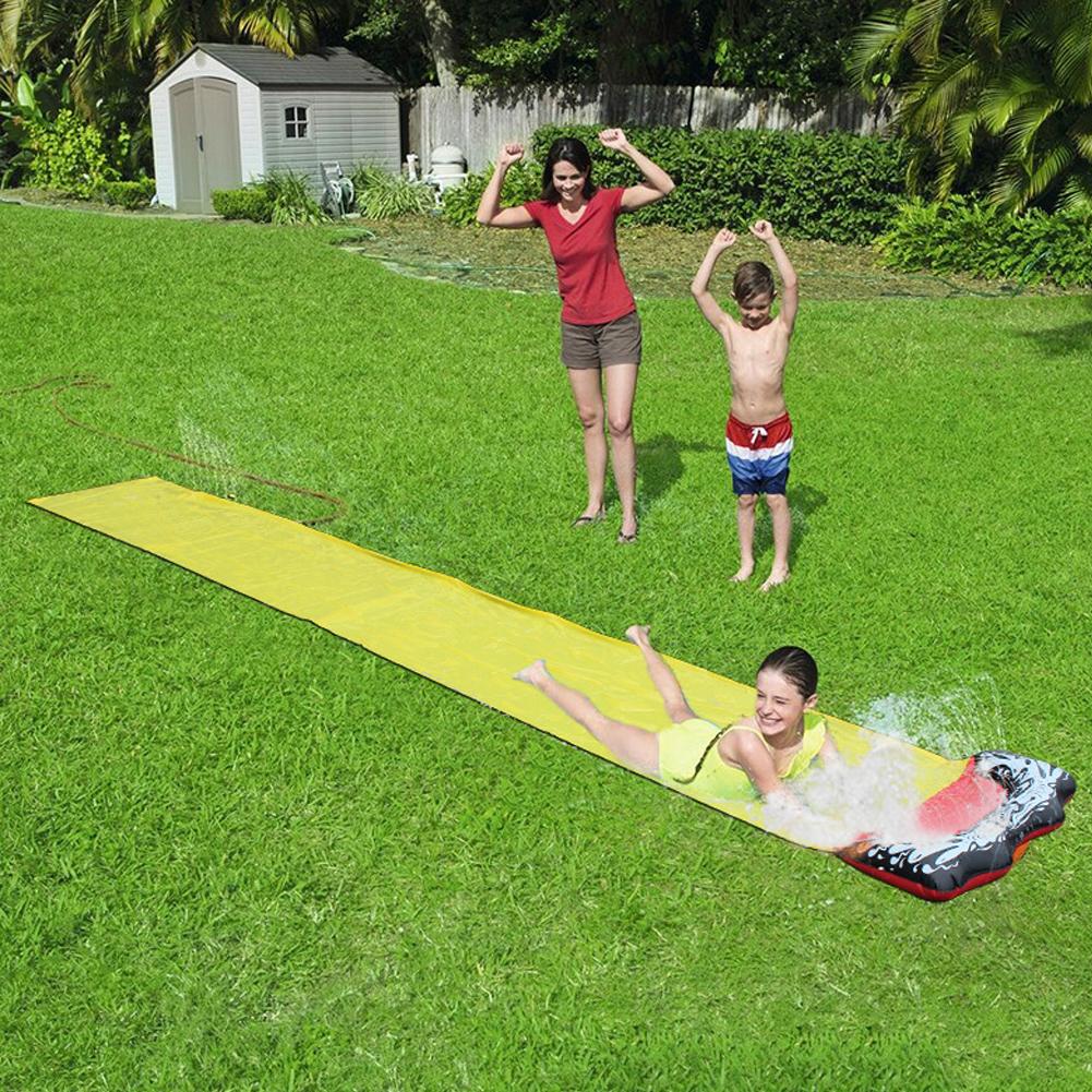 Summer Lawn Water Slide PVC Outdoor Backyard Single Surf Water Slide Spray Fun Water Games Wave Rider Toys For Children toboggan