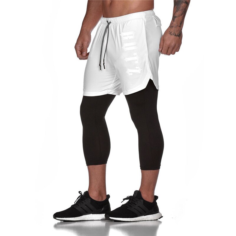 Streetwear Mode Broek Zomer Mannen Fitness Broek Jogger Joggingbroek Fitness Bodybuilding Sportkleding: M / white