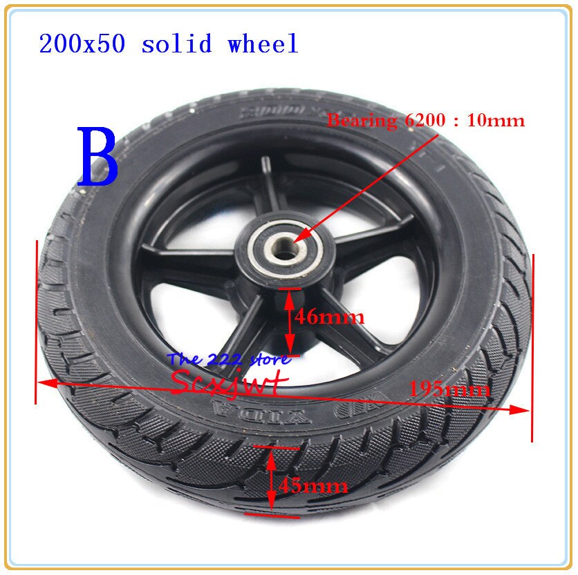 Electric Scooter Tyre With Wheel Hub 8" Scooter 200x50 tire Non-Inflation Electric Vehicle Wheel explosion-proof wheels