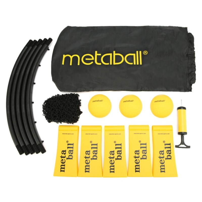 Bærbart sommer-strandvolleyball ballspillsett utendørs lagsport plen treningsutstyr med 3 baller volleyballnett unisex
