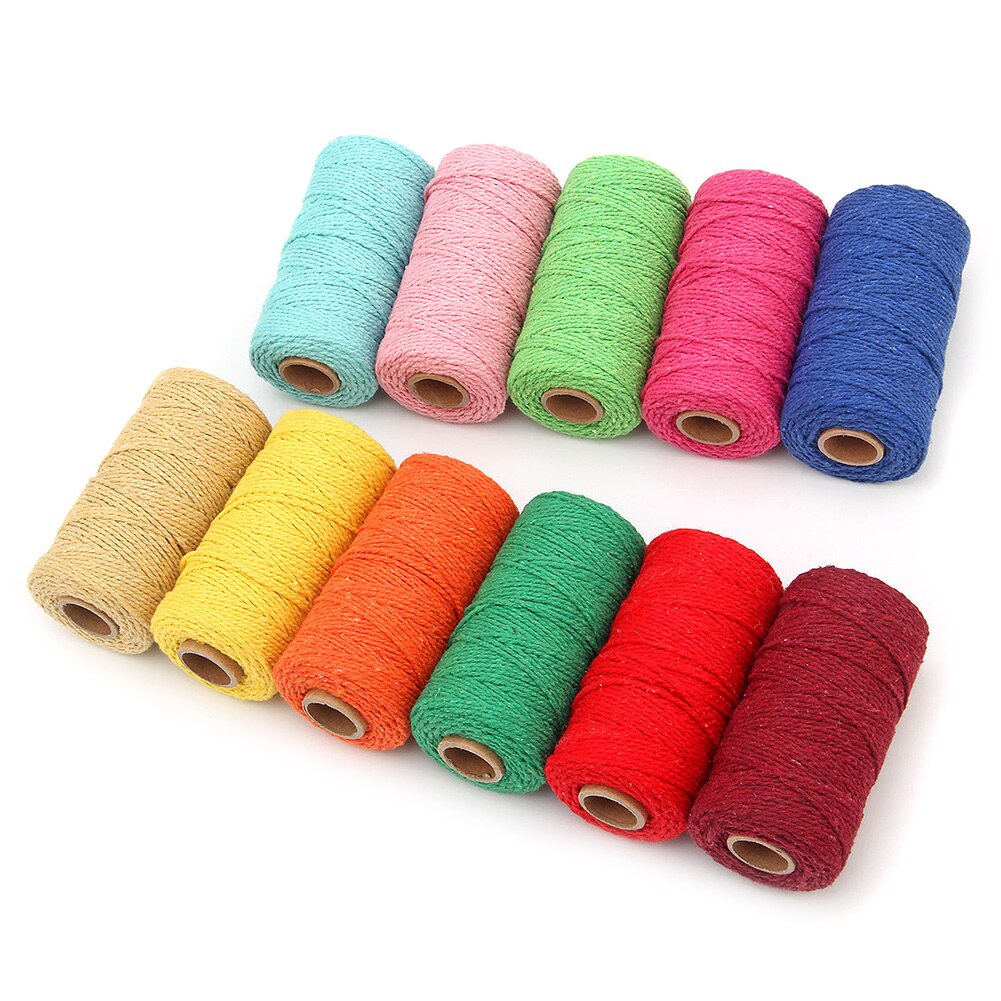 2mm Colorful Anti-Fading Cotton Rope DIY Decorative Wrapping Accessory Hand Tools PAK55