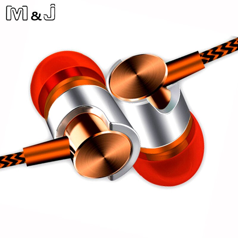 M & J J7 In-Ear Oortelefoon Voor iPhone 6 5 Xiaomi handsfree Oordopjes Met Microfoon Bass Oordopjes Stereo Oortelefoon voor Samsung Oortelefoon: Rood