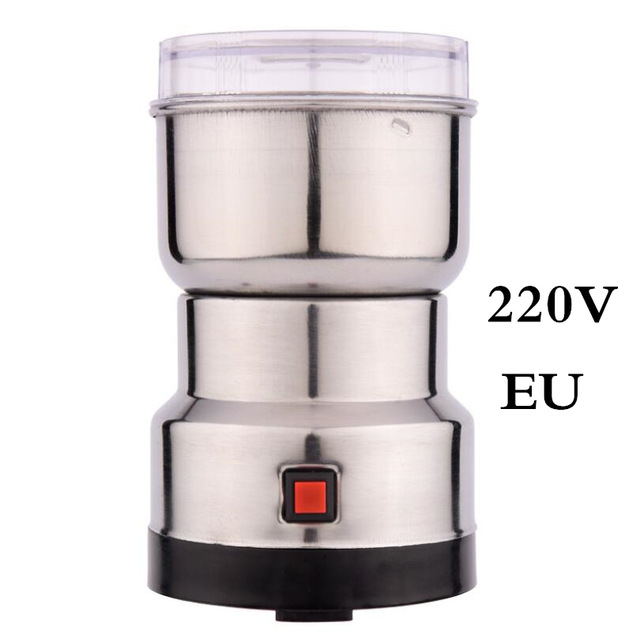 Machacadora eléctrica molinillo de café molinillo de especias molinillo de café mezclador de café eléctrico multifunción: Silver EU 220V