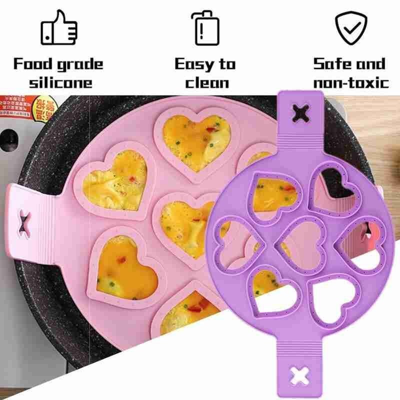 Eierpannenkoekenvorm meerdere vormen siliconen eieren koken antiaanbak keuken eierringvorm omeletvorm gadget gereedschap  h5 s 6