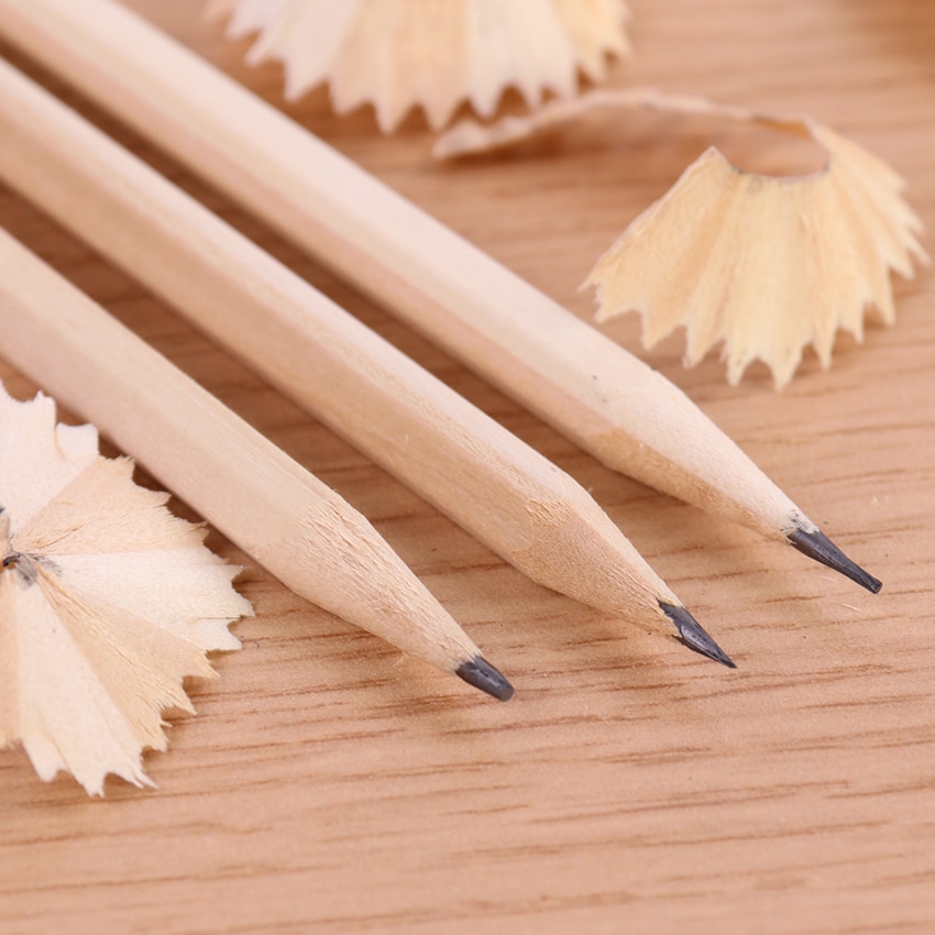 6PCS Eco Friendly Natural Wood Pencil HB Blank Hexagonal Non-Toxic Standard Pencil Drawing Stationery Office School Supplies