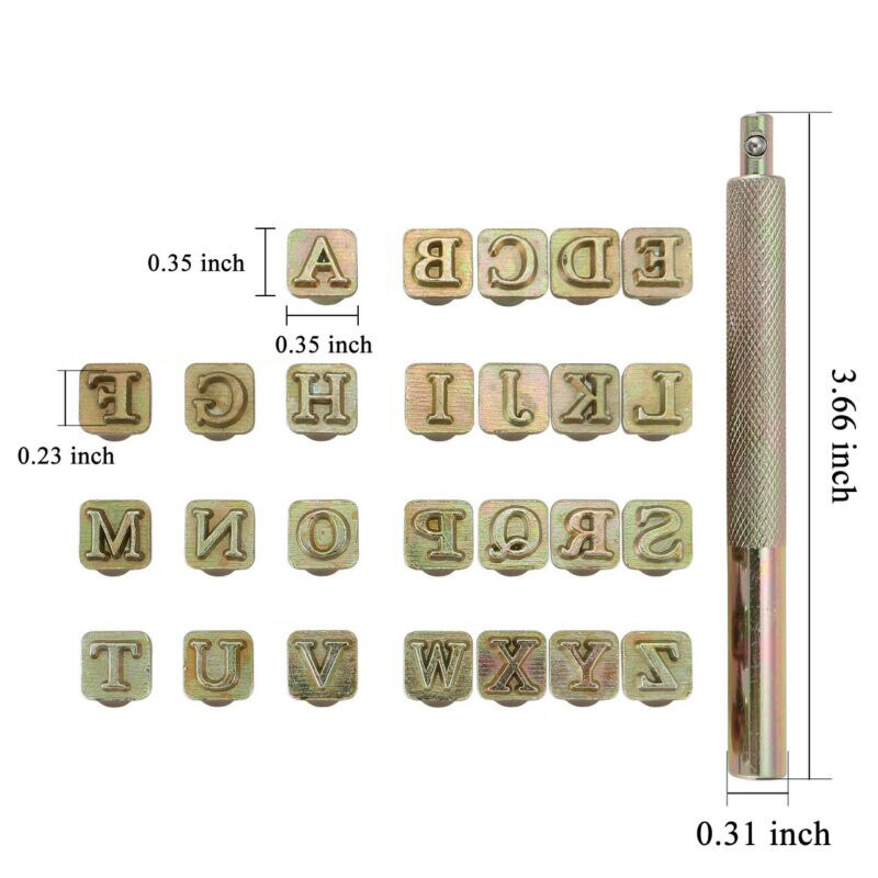26 teile/satz Alphabet knapp Dichtung Stanzen Handgemachte Leder markieren Stempel Handwerk Werkzeuge