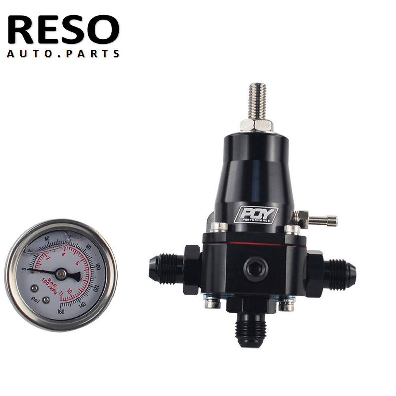 Reso Universele 30-70 Psi Auto Fuel Pressure Regulator Gauge 3 AN6 Fitting 3 Wasmachines Kit