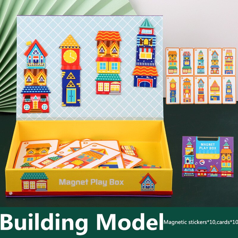 Cartoon Baby Houten Magnetische Puzzel Figuur/Dieren/Voertuig Tekentafel Box Kleuterschool Vroege Educatief Speelgoed Cadeau Voor Kinderen: A5