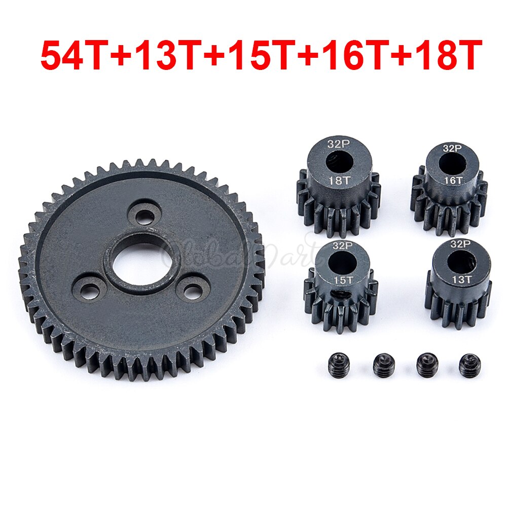 Metalen Staal 54T 0.8 32 Pitch 3956 Tandwiel En 15T 17T 19T Gears Gear Sets voor Traxxas Slash 4X4 4WD 2WD Vxl Rally Vxl Stempel: 54T 13T 15T 16T 18T