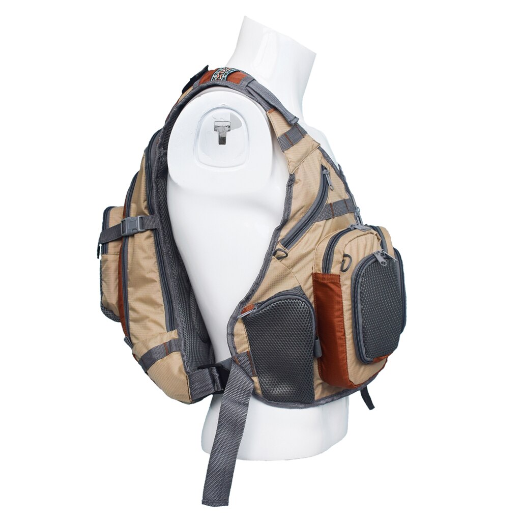 Gilet de pêche à la mouche, sac à dos léger et universel pour l'extérieur avec plusieurs poches
