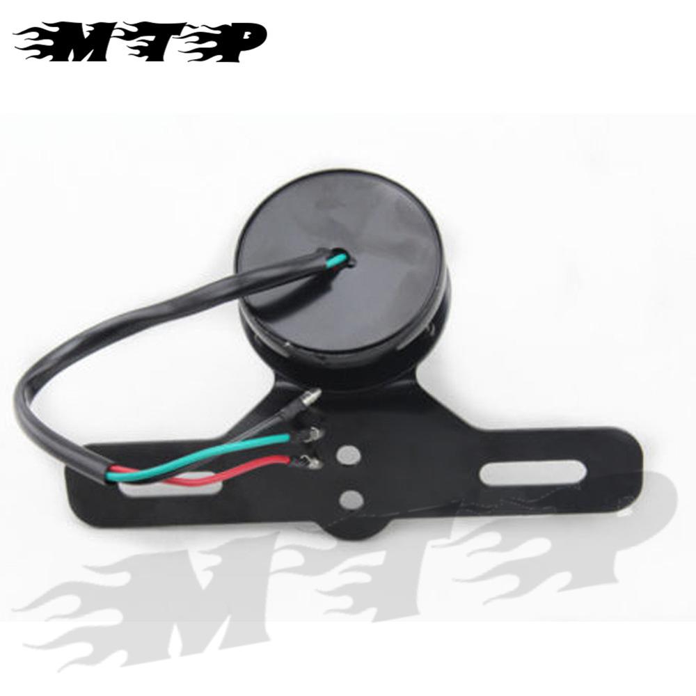 Motorfiets LED Rood Achterlicht Brake Remlicht Lamp Kentekenplaat Houder Voor Harley Cafe Racer Chopper Bobber