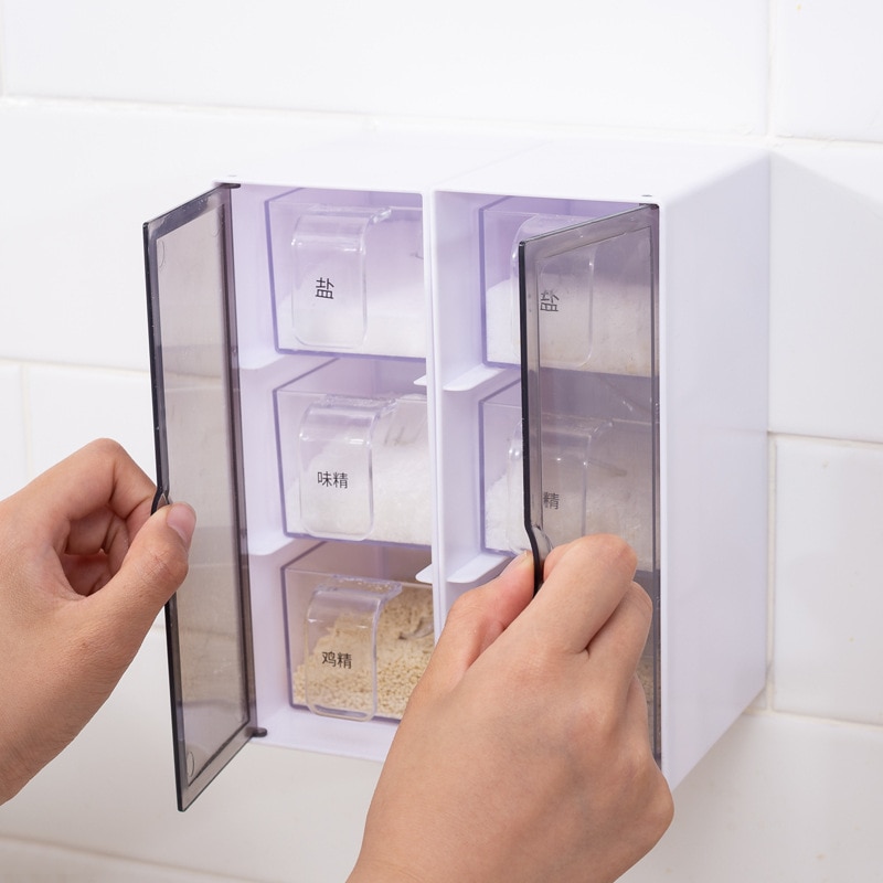 1 Set Puch Free Kitchen Salt Sugar Condiment Box W... – Vicedeal