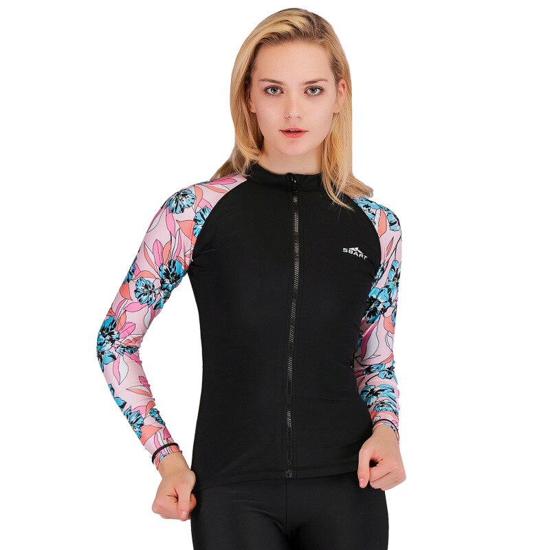 Bloemen Gedrukt Lange Mouwen Rash Guards Vrouwen Badmode T Shirts Vrouwelijke Zwempakken Zeilen Surfen Zwemmen Tops Baden Sutis Eo