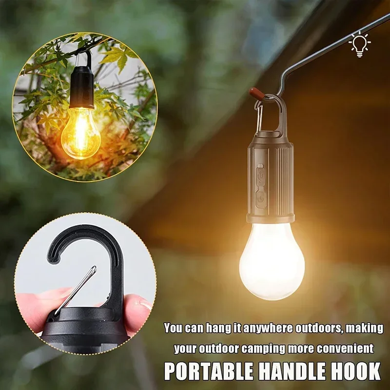 Linterna LED Solar portátil con 3 modos de luz Luz de emergencia al aire libre recargable por USB para acampar, senderismo, actividades de pesca