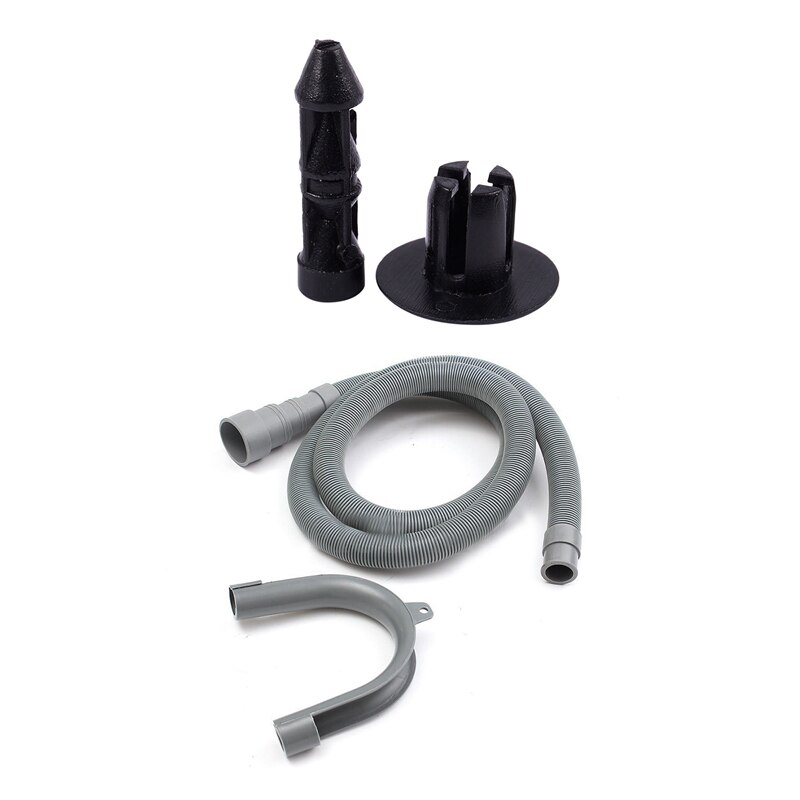1.5M 5Ft 59 Inch Machine Dishwasher Drain Hose Extension Washing Pipe with Bracket Set with 7mm Hole Plastic Rivets Fastener Aut