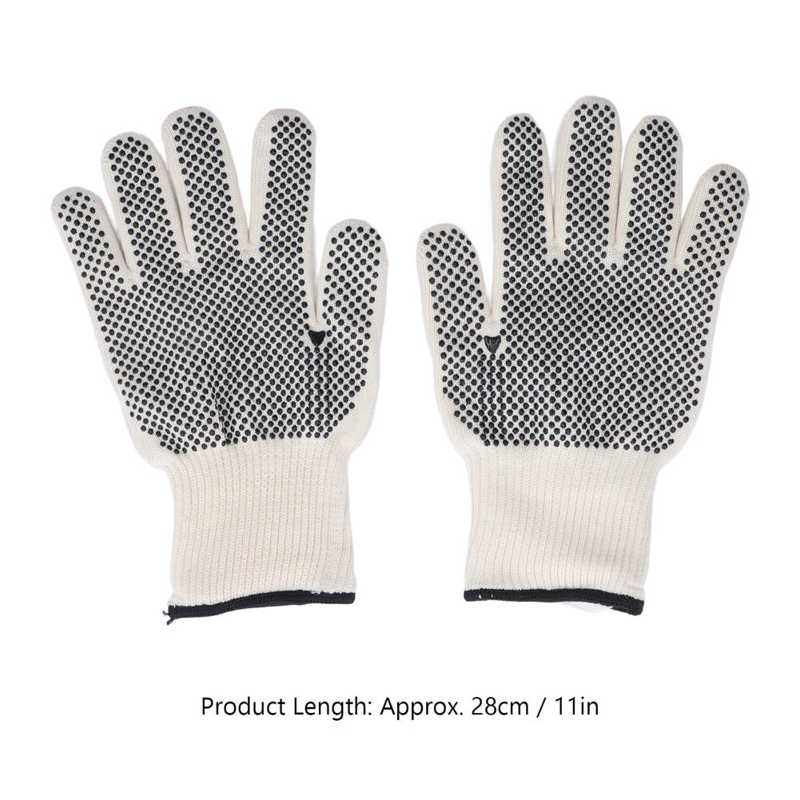 Heat Insulating Gloves BBQ Gloves 11in Flexible Independent Finger 800℃ Washable for Oven