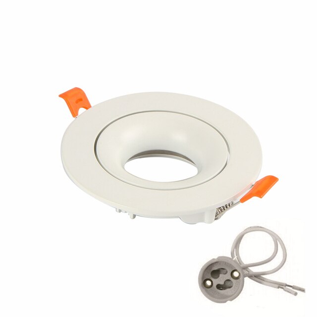LED Recessed Downlight GU10 MR16 Round Replacement Aluminum Kit Fitting Mounting Ceiling Spotlights Lamp Socket Holder Fixtures: White 2 / GU10