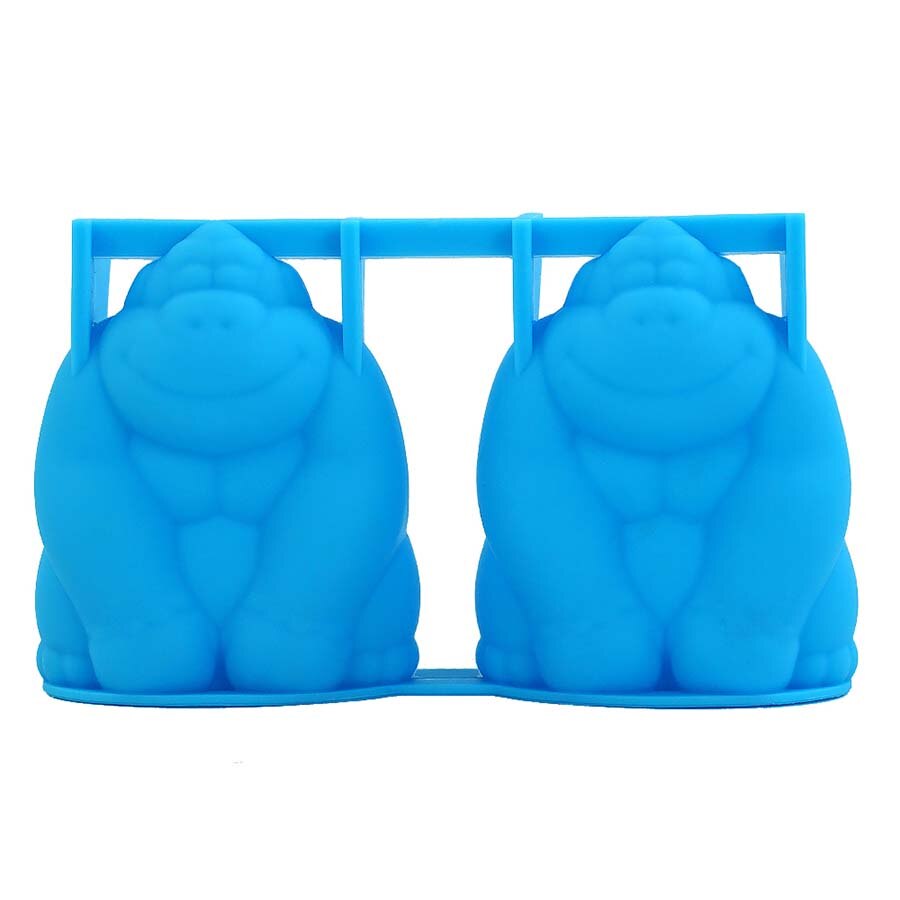 1 set Gorilla Shape Ice Cubes Home Kitchen Ice Cube Tray Summer Ice Tray Drinks Molds Ice Cube Mold Storage Containers: blue