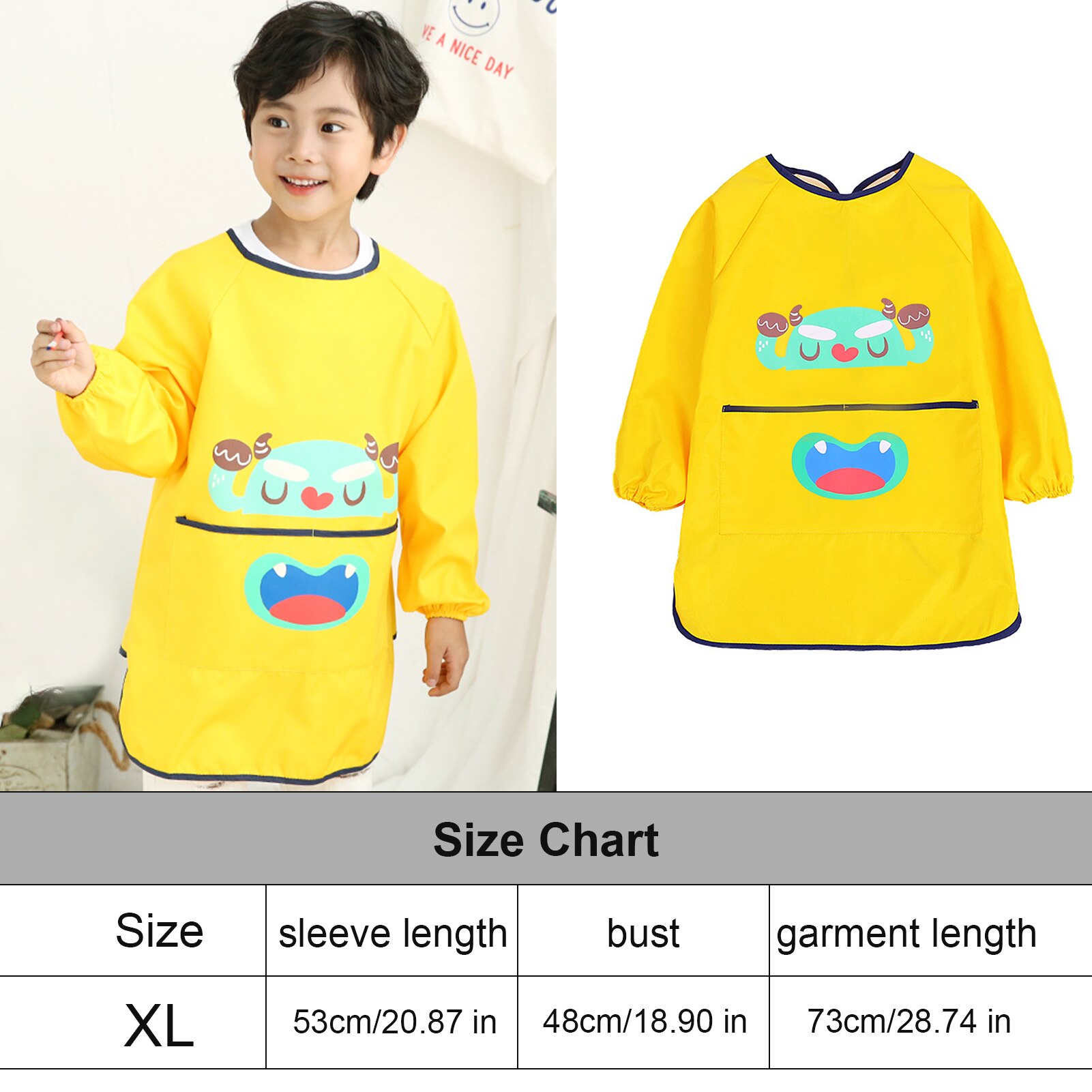 Smocks de peinture artistique pour enfants, tabliers imperméables à manches longues pour 90 à 150 Cm de hauteur, pour enfants de 6 à 8 ans