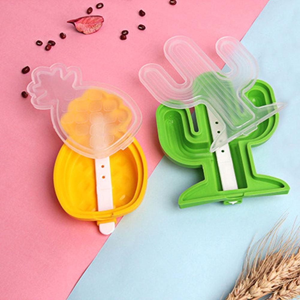 Strawberry Satermelon Popsicle Molds Popsicle Silicone BPA Molds With Sticks Pineapple Cartoon Drip-Guards G2N4