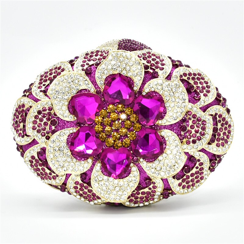 diamants strass femmes pochette sacs de soirée fête petit sac à main pochette en cristal sac de soirée pour les femmes en métal Floral