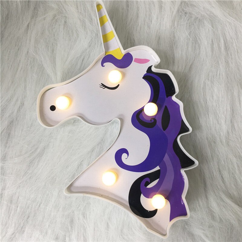 Total sød dyrestil batteri natlampe 3d alpaca enhjørning flamingo boligindretning bordlampe sengelampe belysning børn led lys: Lyserød