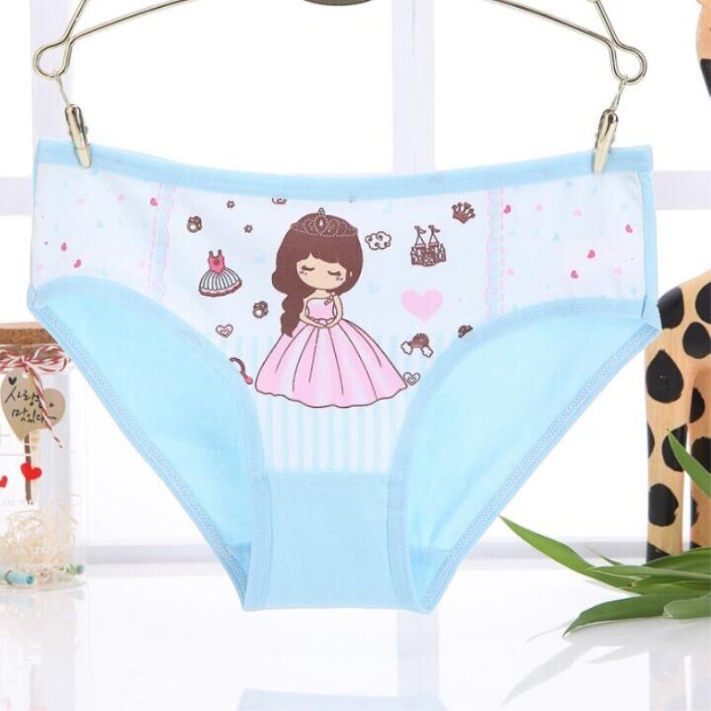 4pcs/Lot Cotton Cartoon Panties Children Underwear Briefs Girls Floral Bread Pants