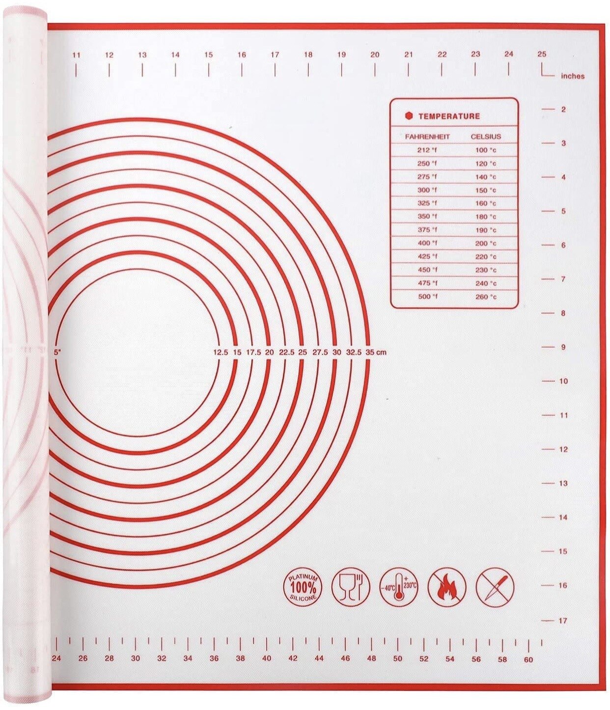 70*70cm Silicone Baking Mat Thicken Cake Silicone Mat Oven Pizza Pastry Mat Rolling Dough Board Non-Stick Mat Cake Baking Tools