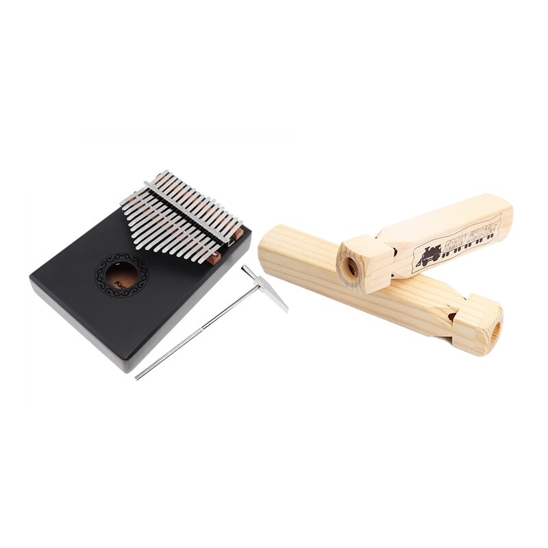 1 set 17 tangenter svart enkelbräde mahogny tumpiano mini keyboardinstrument med kompletta tillbehör & 1 st lokljud m