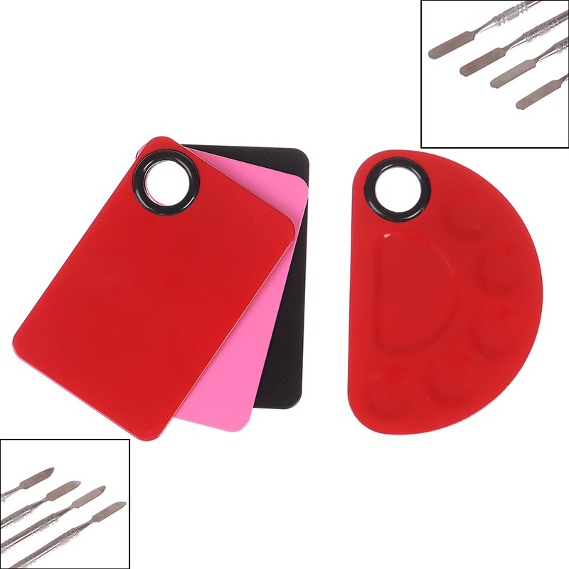 1Pc acrylique mélange peinture dessiner Nail Art aquarelle plastique Palette plateau outil