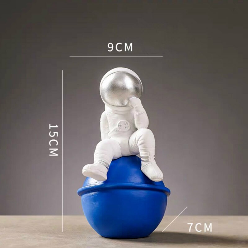 Nordisk harpiks astronaut skulptur figur søte nøkler lagring håndverk skrivebord moderne rom dekorasjon tilbehør hjem: 08