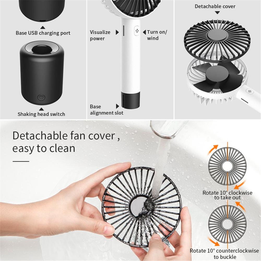 Mini Portable USB Fan gadget Desk Head Shaking Head Fan Usb Charging Student Handheld Fan for Office Cool Fans Home Laptop