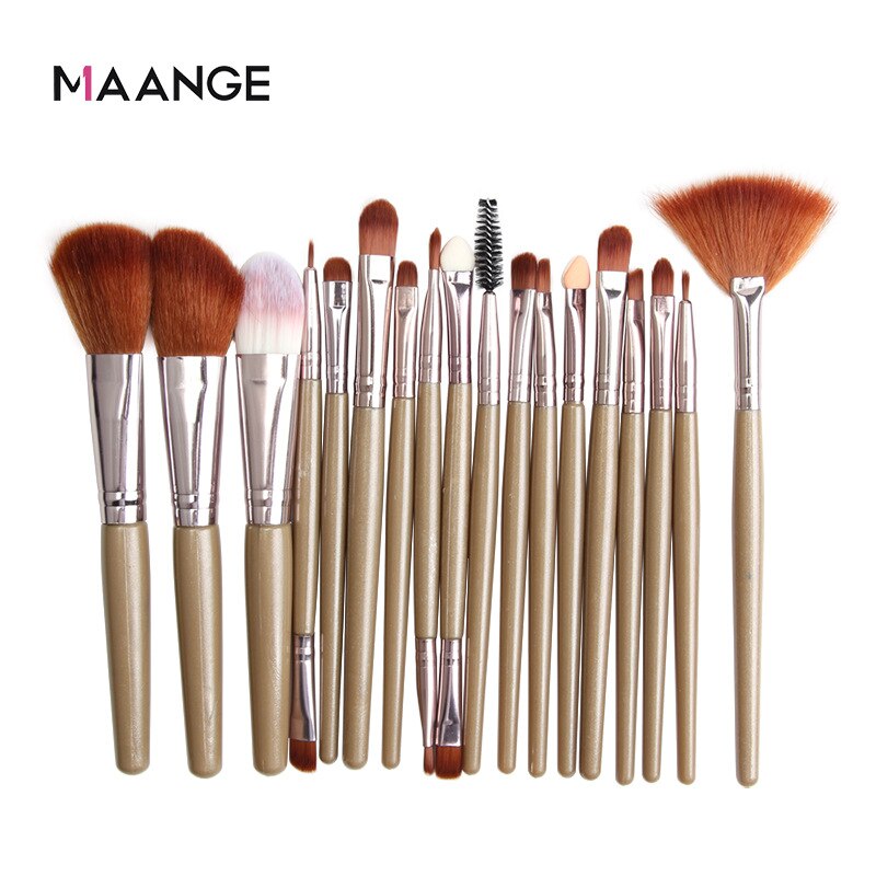 Maange 18-pieza Set de brochas de maquillaje de ojos de herramientas de belleza: 5445JK
