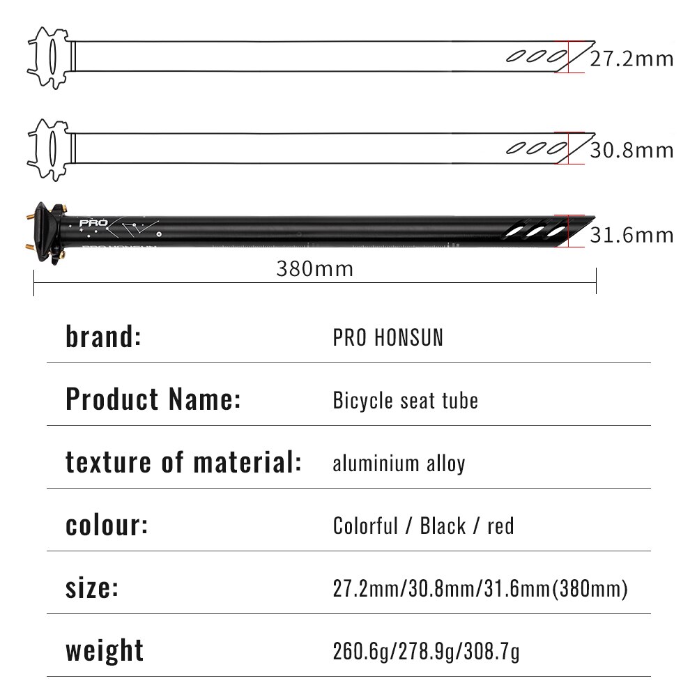 Prohonsun Cnc Aluminium Racefiets Zadelpen 27.2 Am/Xc/Mtb Fiets Zadelpen Regenboog Kleur Zadelpen Mtb zitbuis Fiets Deel