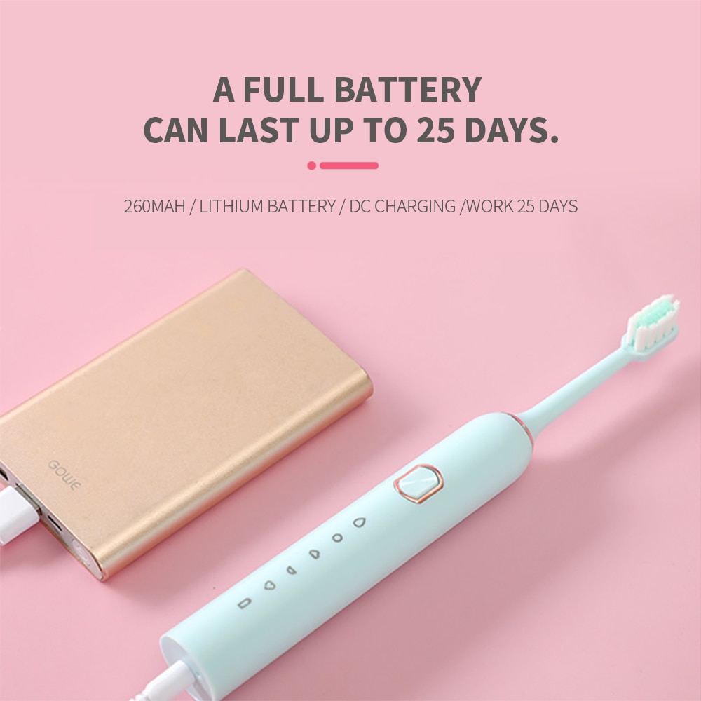 Intelligent Automatic Electric Toothbrush Adult 5 Modes Tooth Brush USB Charging Waterproof Tooth Whitening tooth Heads Set