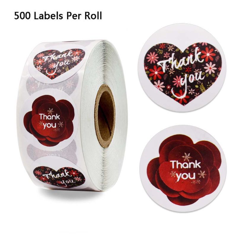 500 stuks/rol 8 kleuren stickers bruiloft verpakking handgemaakte envelop zegel label scrapbooking briefpapier sticker: 90