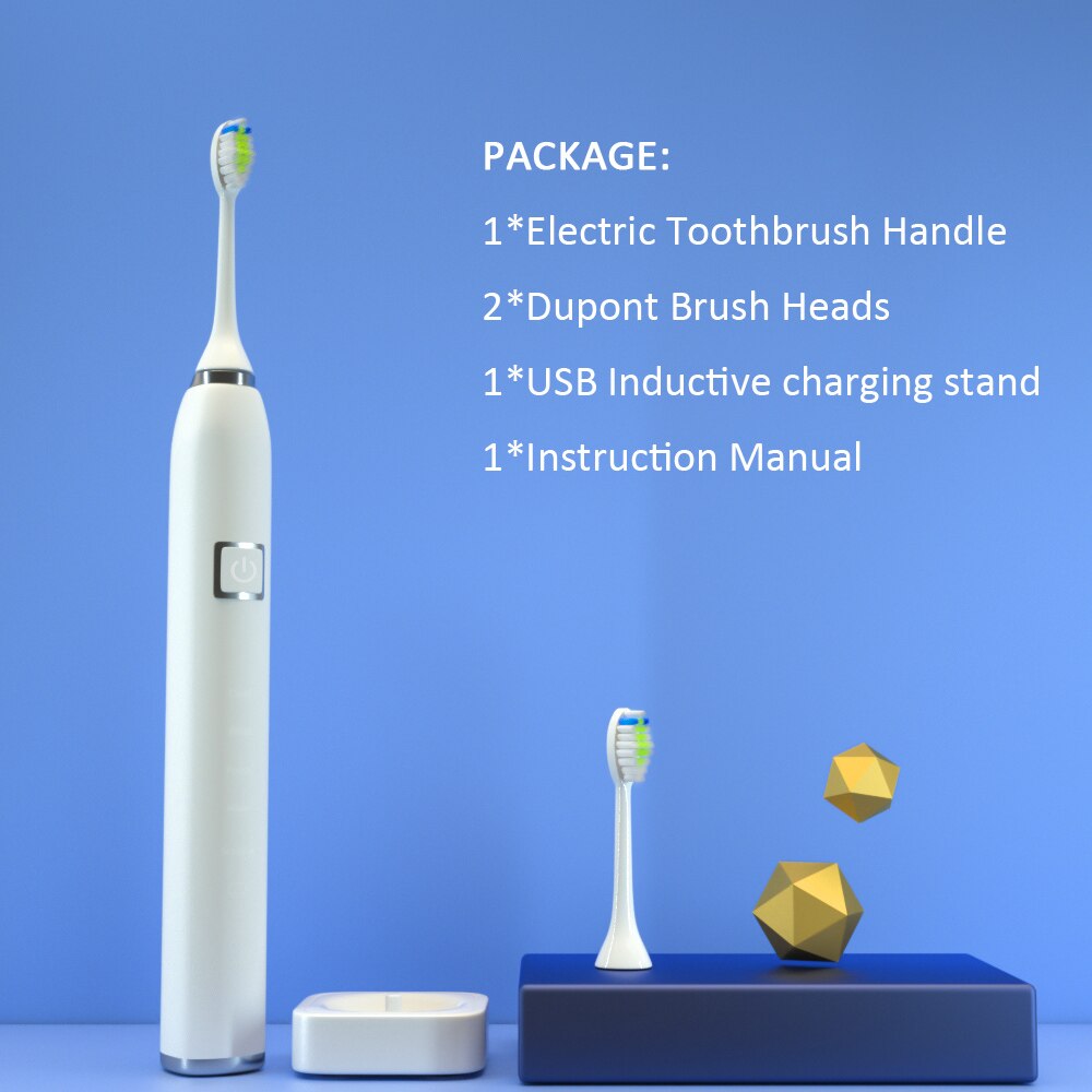 CEDU EA315 Sonic Electric Toothbrush 5 Teeth Whitening Modes Smart Toothbrush Oral Cleaning Personal Care Appliance for Adults: White and 2 head