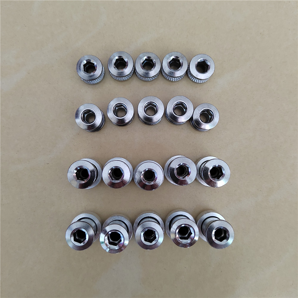 Tornillos de rueda de cadena de manivela MTB, tuerca de perno de disco fijo, plato, piezas de bicicleta de carretera, juego de bielas de reacondicionamiento de bicicleta plegable, monobloque de clavo de acero