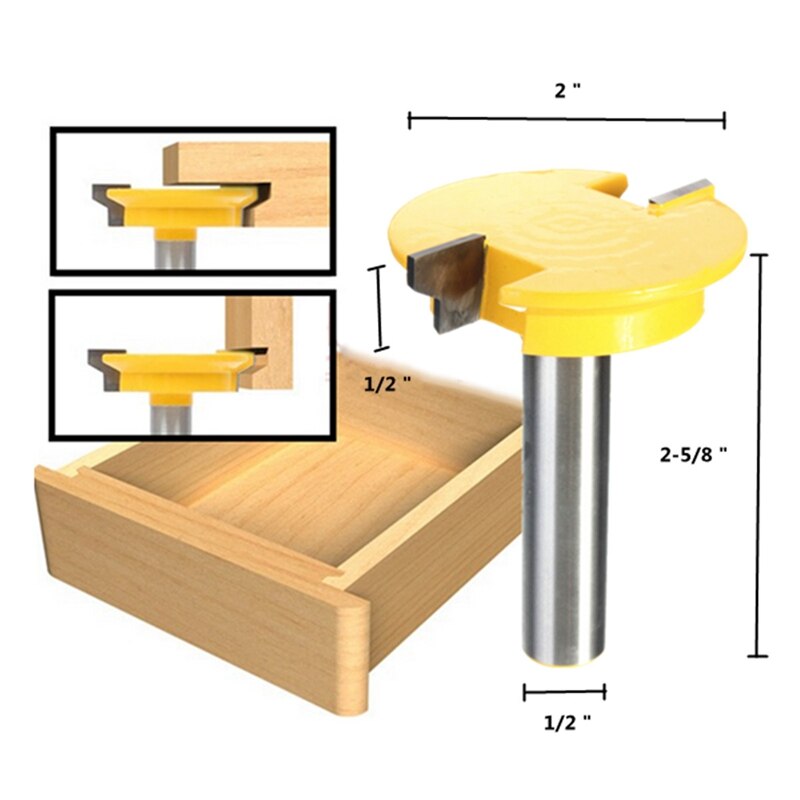 Drawer Front Joint Router Bit - Reversible - 1/2" Shank 12mm Shank Woodworking Chisel Cutter