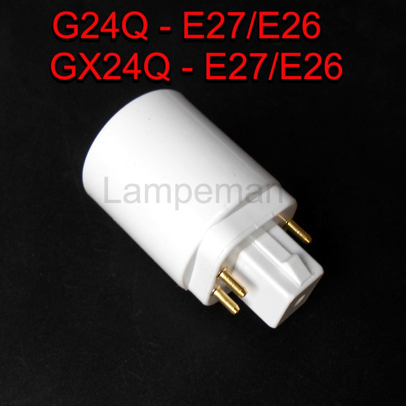 Abs Led G24 Om E27 Adapter Socket Halogeen Gx24q Cfl Licht Lamp Base Converter E27 Naar G24 Lamphouder Adapter 4pin 85-265V