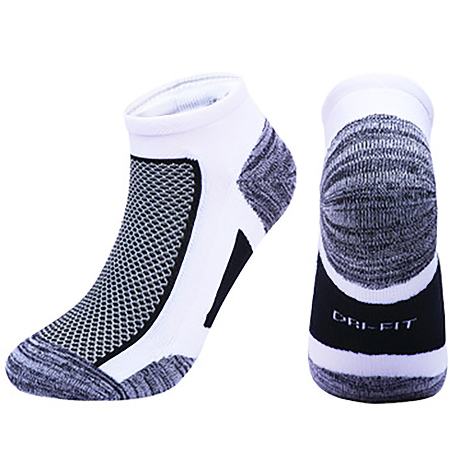 Men Women Sports Socks Middle Canister Movement Towel Cotton Breathable Socks Badminton Walking Breathable Thin Socks 30#: BK / L