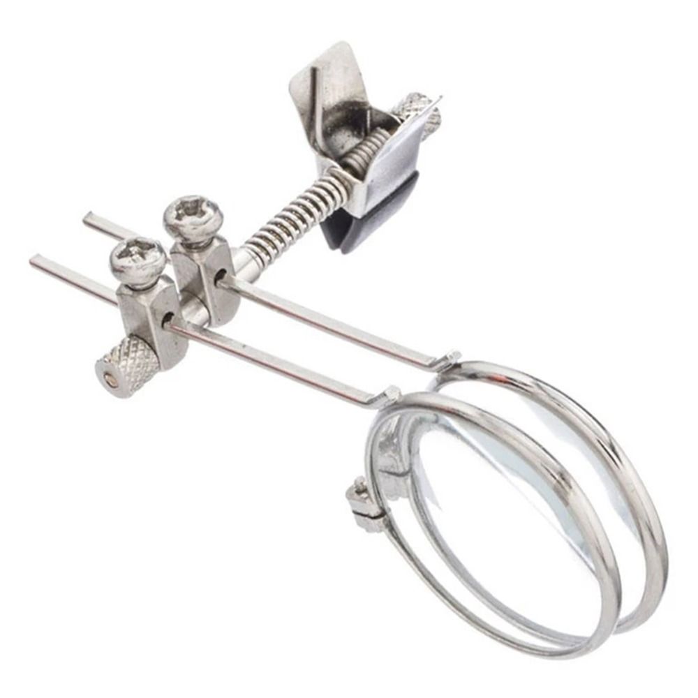 10X Double Lenses Magnifying Glass Stainless Steel Clip Magnifier Rotatable MINI Magnifier Diameter 25mm Monocular Magnifier
