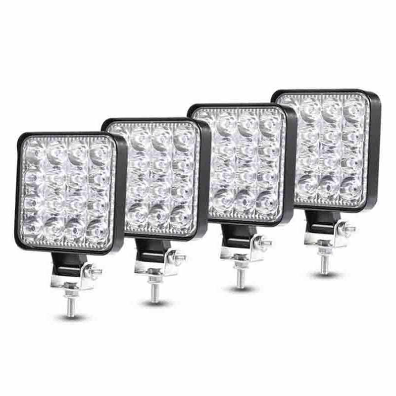 16 led 48w led arbeidslys bar firkantet spotlight 12v 24v offroad led lys bar tåkelys for jeep båt / suv / lastebil tilbehør