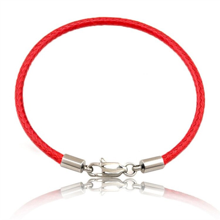 Klassieke Rode Touw Lederen Zwarte Armband Rode Draad Lijn Sieraden Rode Draad Armband Voor Vrouwen Mannen Kreeft Armbanden